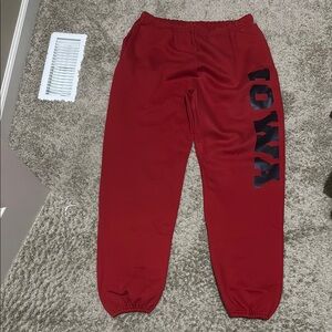 Men's  Red Sweatpants with Black Print